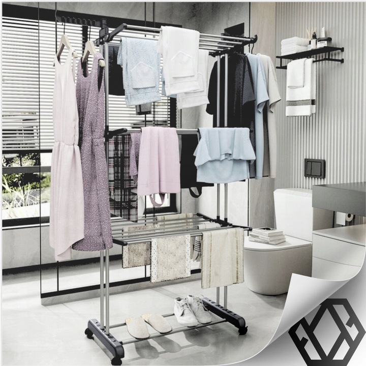 SUSZARKA NA PRANIE STOJĄCA NA UBRANIA BIELIZNE PIONOWA NA BALKON ZEWNĘTRZNA