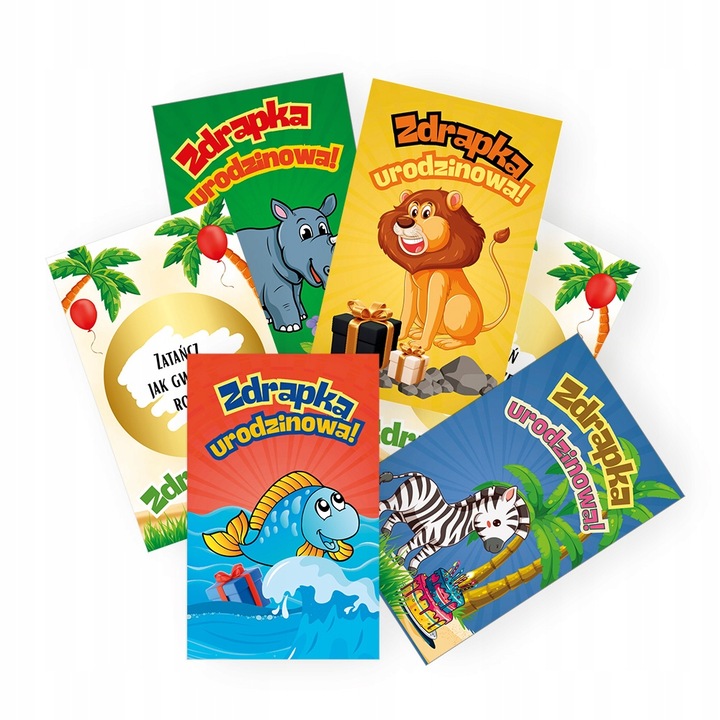 Zdrapki dla Dzieci z zadaniami Safari Urodzinowe aZD 25 sztuk