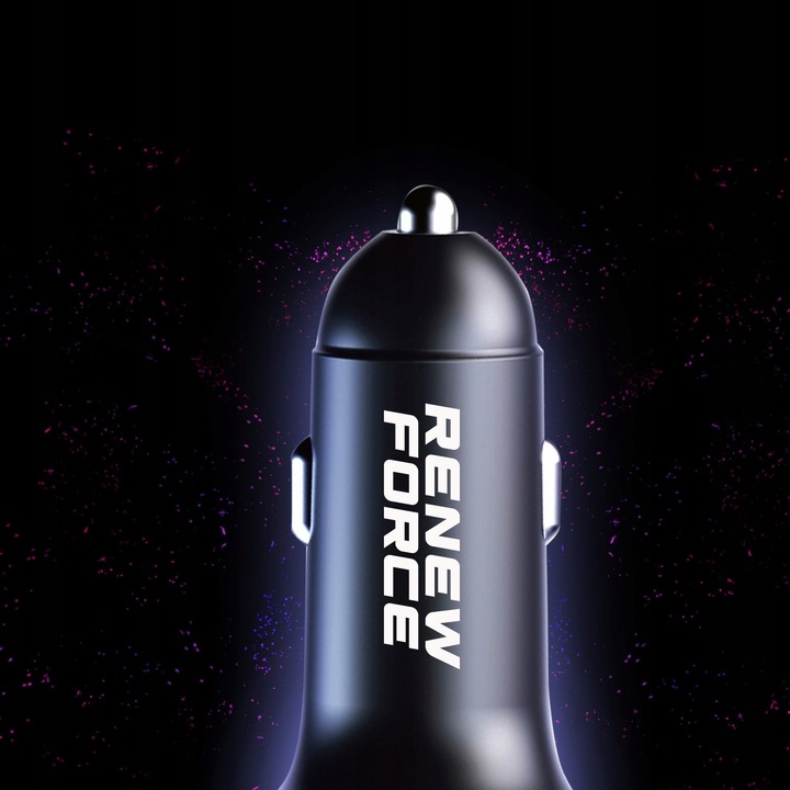 Transmiter bluetooth FM samochodowy SZYBKA ładowarka PD 24W QC3.0 USB-C RGB