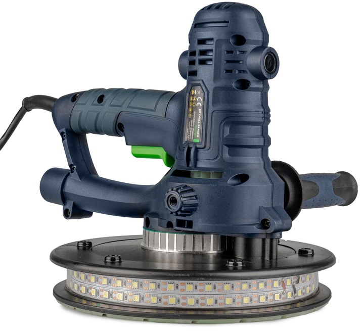 SZLIFIERKA DO GIPSU GŁADZI 180MM SIECIOWA Z TAŚMĄ LED + 6 PAPIERÓW