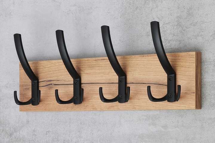 KLASYCZNY ŚCIENNY WIESZAK NA UBRANIA WIESZAK DO PRZEDPOKOJU Z 4