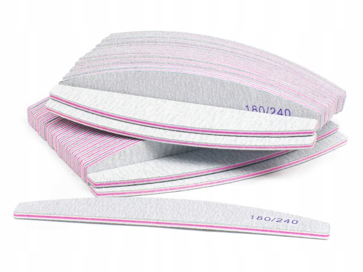 100 x Pilnik do Paznokci Łódka Zebra 180/240