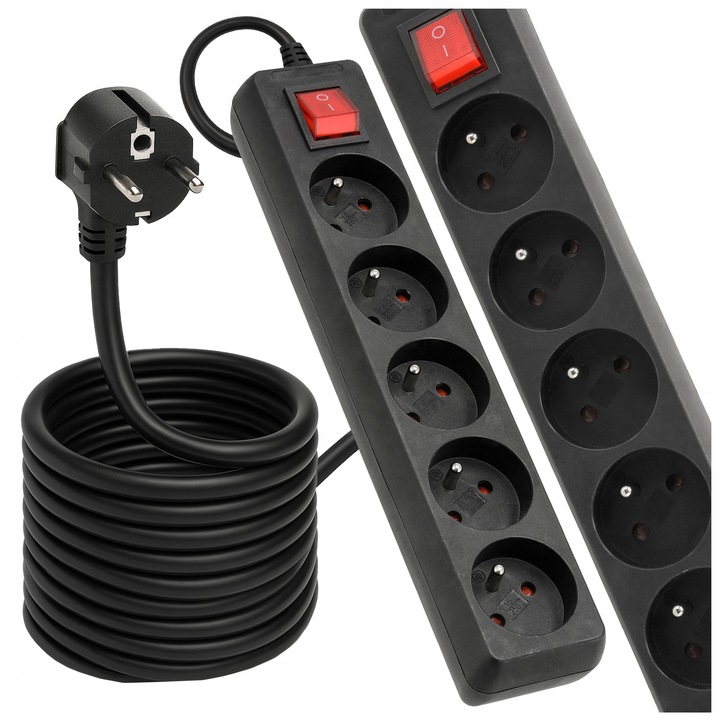 Przedłużacz Listwa Zasilająca 5 Gniazd 10m 3000W 3*1,5mm2 Z