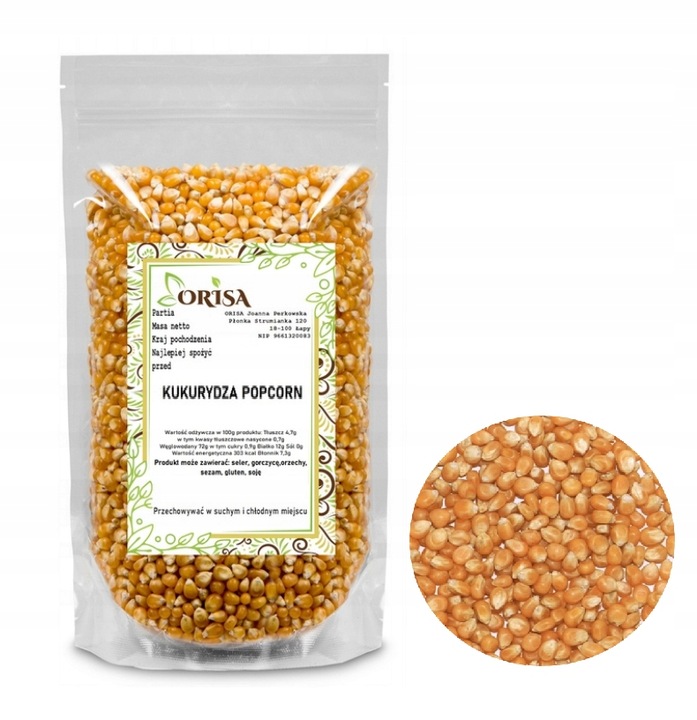 Kukurydza popcorn 5 kg ziarno popcornu do prażenia bez soli prażenie