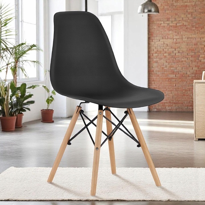 Krzesło Skandynawskie CZARNE TANIE Do Salonu Kuchni Biura WERSJA