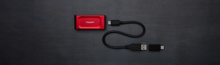 Przenośny zewnętrzny dysk SSD 1TB KINGSTON XS1000R USB 3.2 czerwony