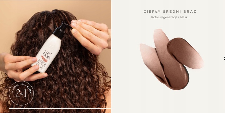 Neboa maska koloryzującą 2w1 Ciepły Średni Brąz 100 ml TONER DO WŁOSÓW