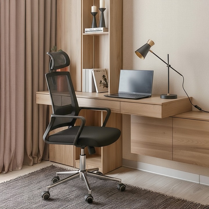 Fotel biurowy ergonomiczny MARK ADLER czarny obrotowy regulowany do