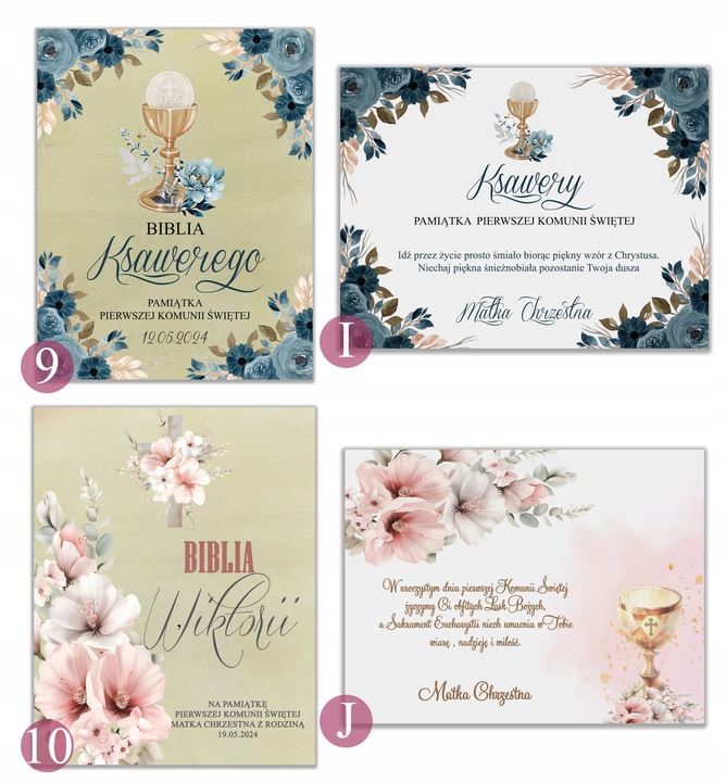 Biblia Pismo Święte Komunia Chrzest Pudełko Grawer Pamiątka PIĘKNE WZORY