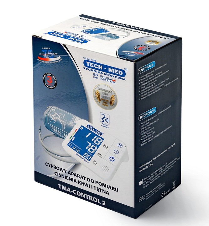CIŚNIENIOMIERZ NARAMIENNY arytmia MÓWI PO POLSKU automatyczny USB TECH-MED