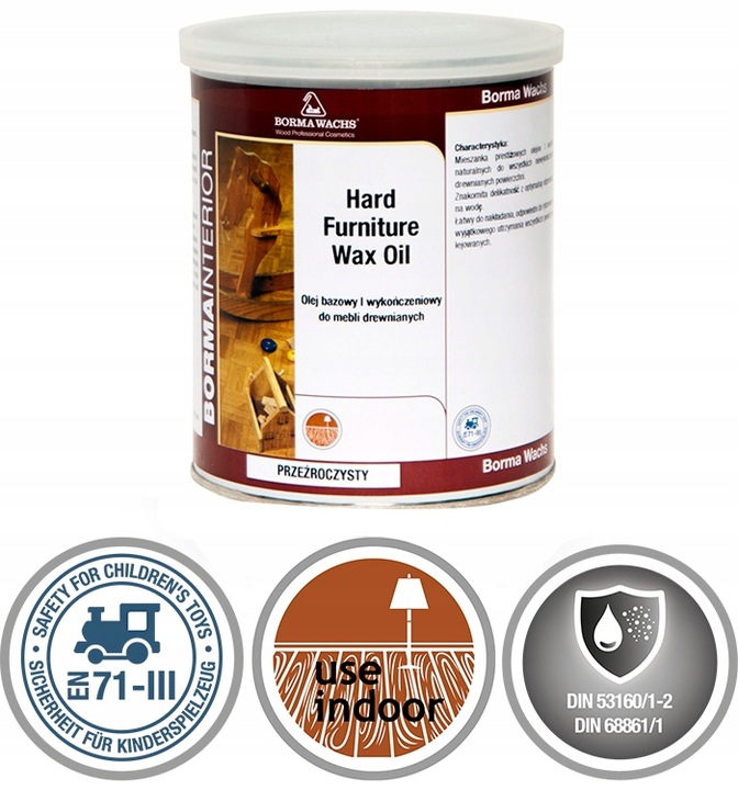 Olejowosk do mebli drewna 1L Bezbarwny Borma Wachs
