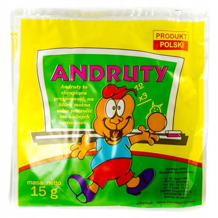 Wafle Bamar Andruty 11g, Przekąska do szkoły, opakowanie 25 sztuk