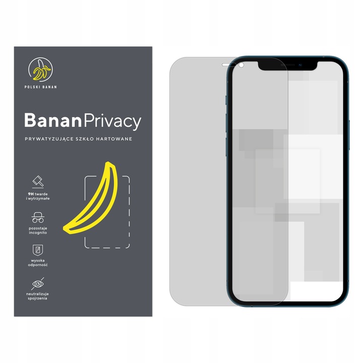 Szkło hartowane prywatyzujące 9H BananPrivacy do Apple iPhone 12 / 12 Pro