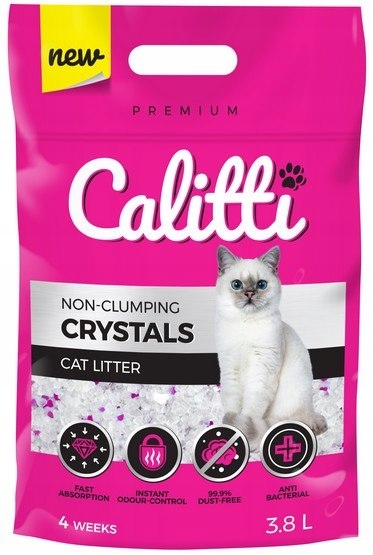 Żwirek Silikonowy dla Kota Calitti Crystals 3,8L*8szt