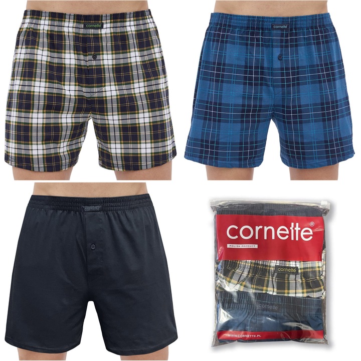 Bokserki męskie luźne bawełniane CORNETTE 945/04 3-pak L