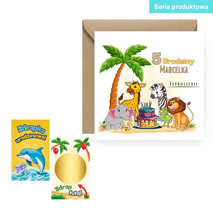 Zdrapki dla Dzieci z zadaniami Safari Urodzinowe aZD 25 sztuk