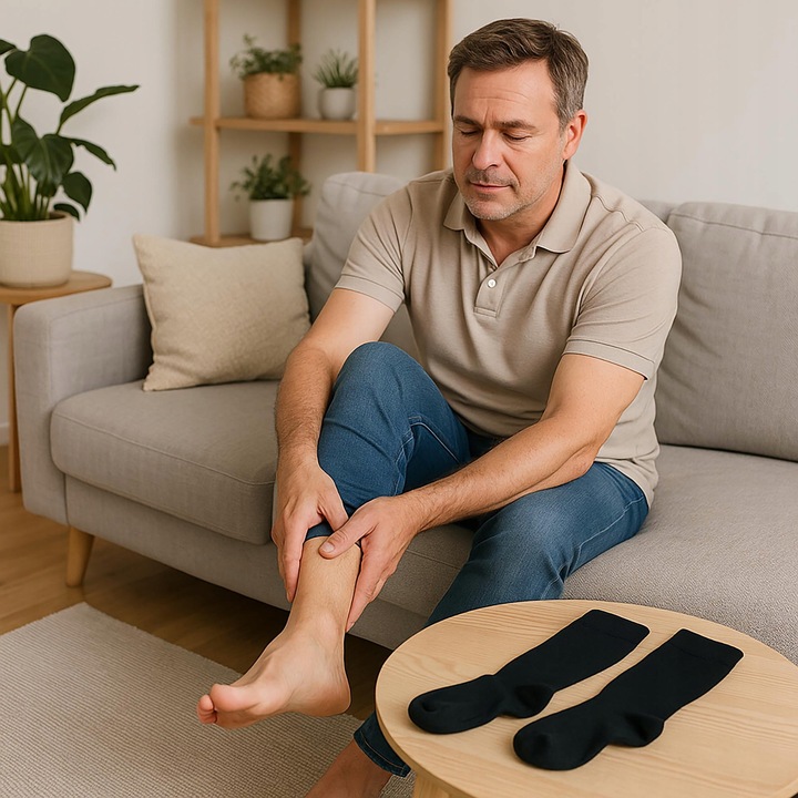 Podkolanówki Uciskowe Przeciwżylakowe Skarpety Kompresyjne na Obrzęk