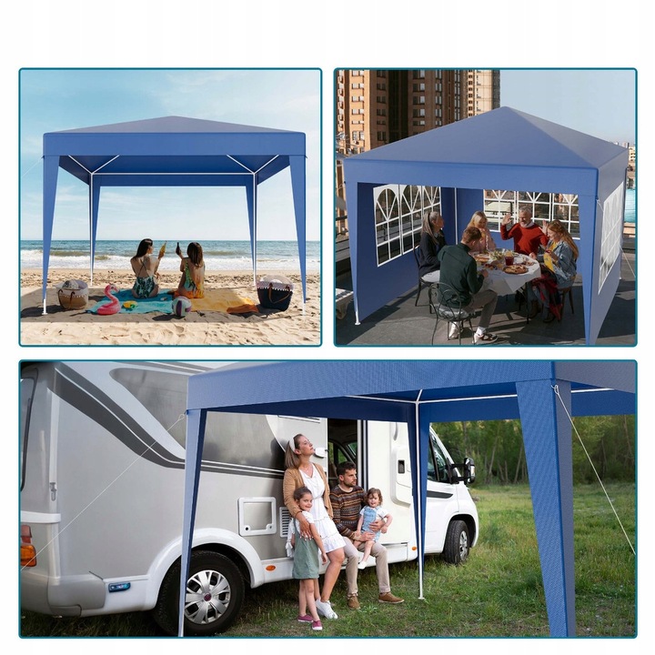 PAWILON OGRODOWY NAMIOT HANDLOWY 3x3 m + 4 ŚCIANY BOCZNE OKNA ZAMEK