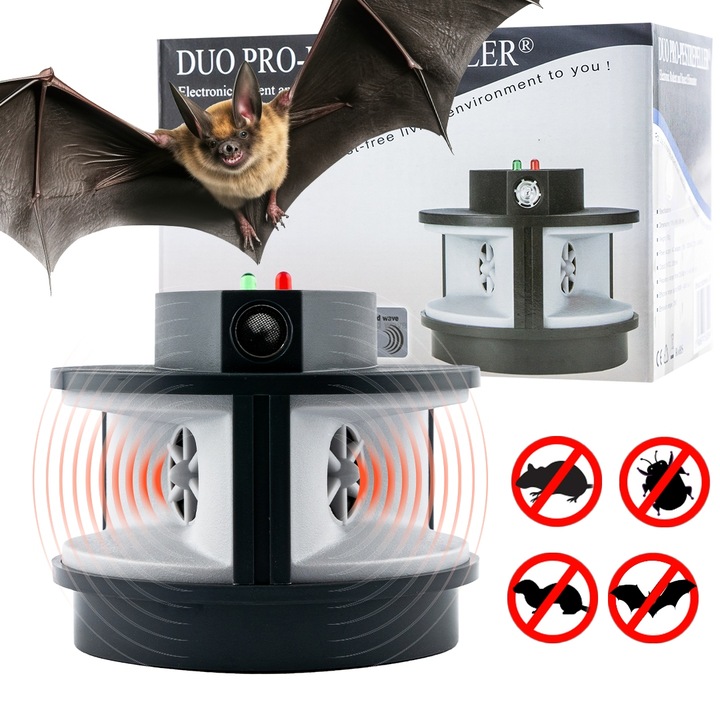 MOCNY! Odstraszacz KUN MYSZY NIETOPERZY Duo Pro Pestrepeller LS-927M