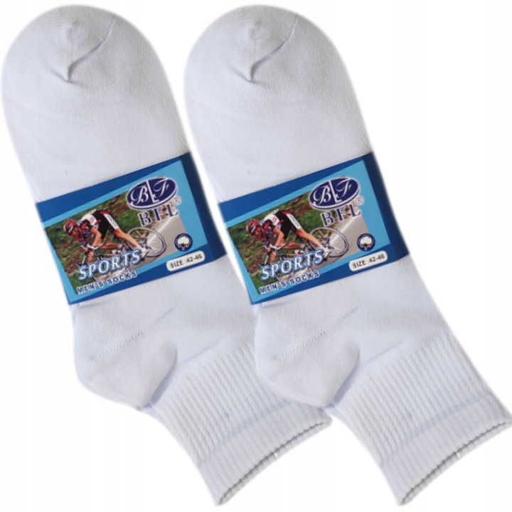 10 X SKARPETY MĘSKIE SKARPETKI BAWEŁNIANE TRWAŁE BIAŁE 43/46