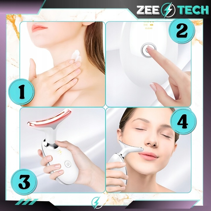 MASAŻER LIFTINGUJĄCY DO TWARZY SZYI SONICZNY DO UJĘDRNIANIA WIBRACYJNY EMS