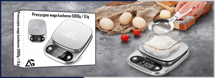 PRECYZYJNA WAGA KUCHENNA 5000g I 0,1g WYŚWIETLACZ LCD JUBILERSKA