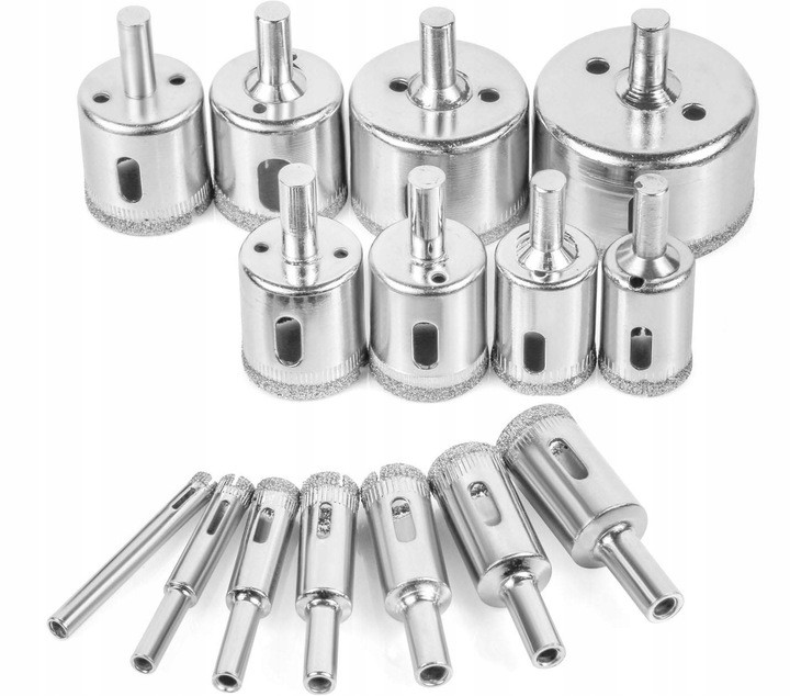 Otwornice diamentowe gres płytki 16 szt 6-68mm MTA