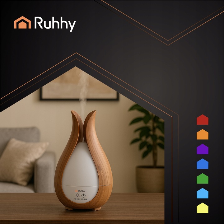 Nawilżacz Powietrza Dyfuzor Ultradźwiękowy Zapachowy Aromaterapia LED