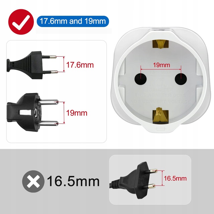 2x Adapter gniazdka EU na UK Dubaj Malta Cypr Emiraty Katar z