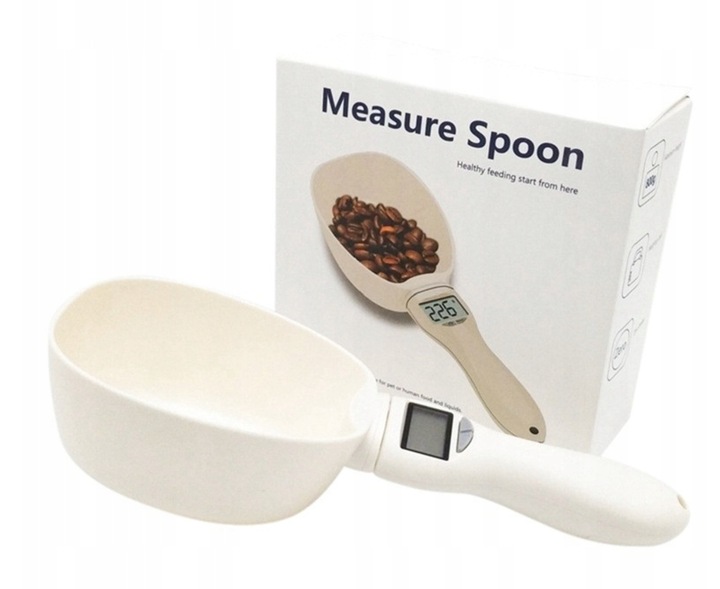 Miarka kuchenna z Wagą do karmy łyżka przenośna do 800g + Baterie