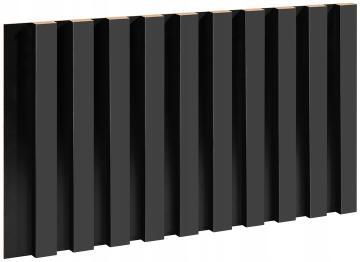 LAMELE ŚCIENNE CZARNE NA PŁYCIE CZARNEJ 510x2750mm