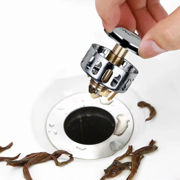 KOREK DO BRODZIKA Z SITKIEM WANNY SYFON STANDARD KLIK-KLAK