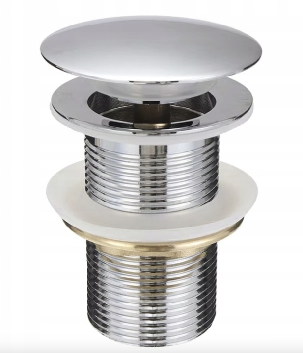 ZESTAW: SYFON UMYWALKOWY DO UMYWALKI + KOREK KLIK-KLAK BEZ PRZELEWU SREBRNY