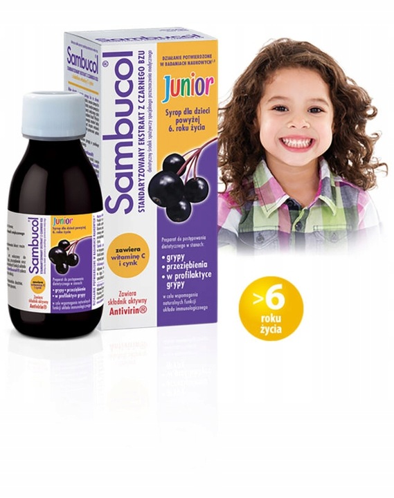Sambucol Junior płyn 120 ml Czarny bez Syrop na odporność