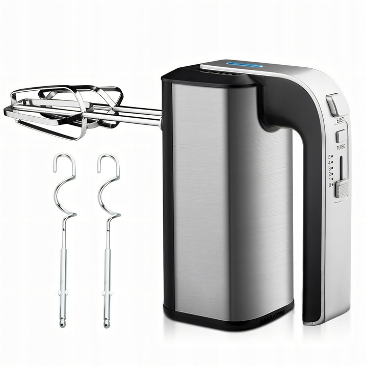 MIKSER RĘCZNY ROBOT KUCHENNY 300W TURBO TRZEPACZKI HAKI 5 PRĘDKOŚCI