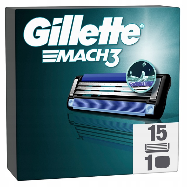 Gillette Mach3, Wkłady wymienne z 3 ostrzami do maszynki, 15 sztuk