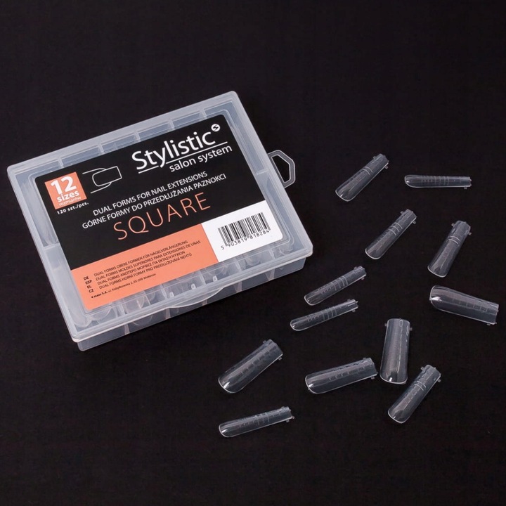 Claresa Stylistic Górne Formy do akrylożelu dual form Kwadrat 120szt Square