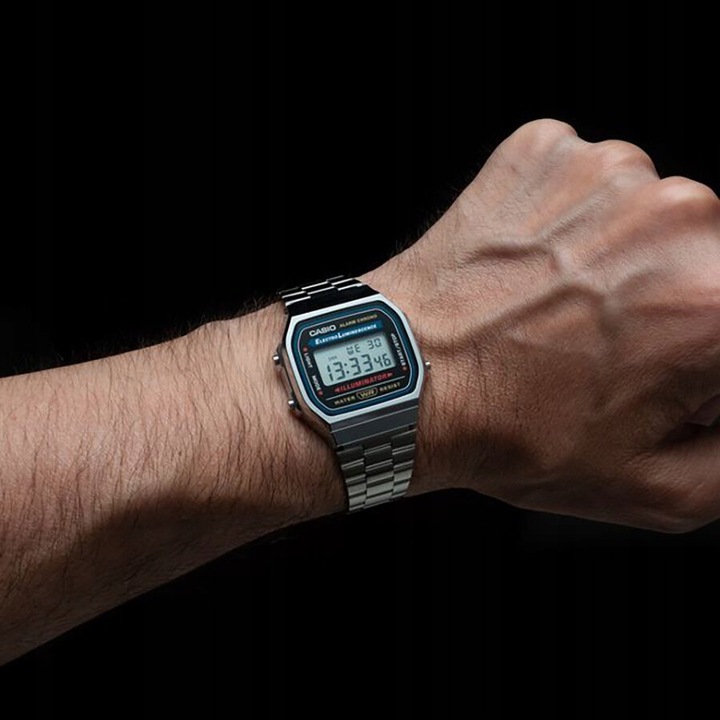 ZEGAREK MĘSKI CASIO RETRO VINTAGE A168WA stoper alarm datownik +BOX