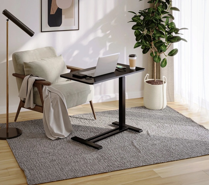 Małe Biurko na kółkach 66-106 cm Udźwig 7 kg Stolik pod laptopa obok łóżka