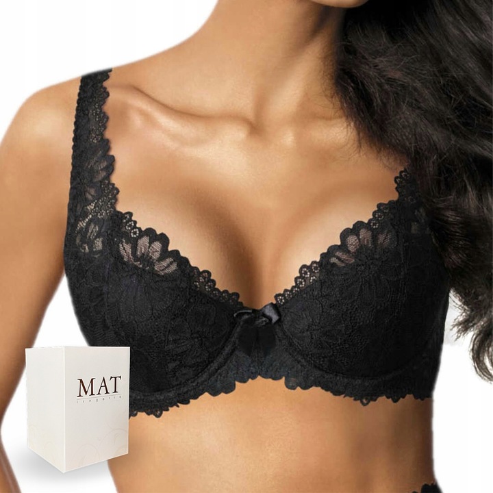 Biustonosz braletka usztywniany Mat Carmela czarny 90C braletka śliczna kor