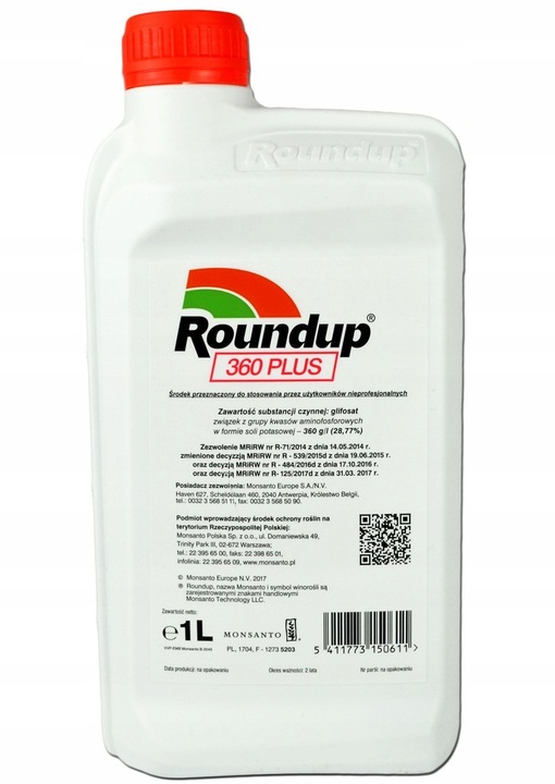 ROUNDUP 360 PLUS 1L Bayer środek na chwasty glifosat