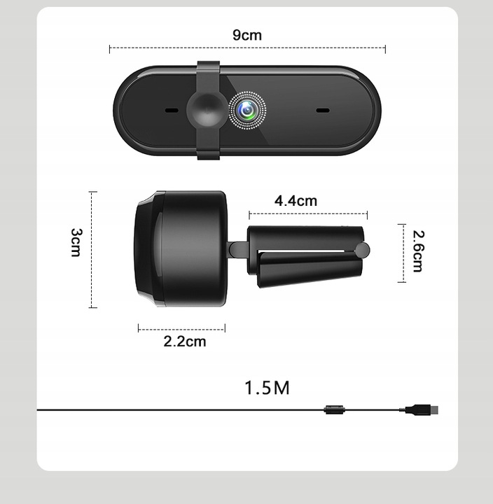 Kamera Internetowa z Mikrofonem do Komputera USB 3.0 Zaślepka Full HD 1080p