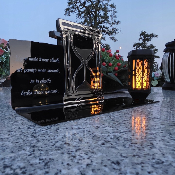 SOLARNY ZNICZ Led Statuetka NA CMENTARZ GRÓB DUŻA Lampka Led z Grawerem
