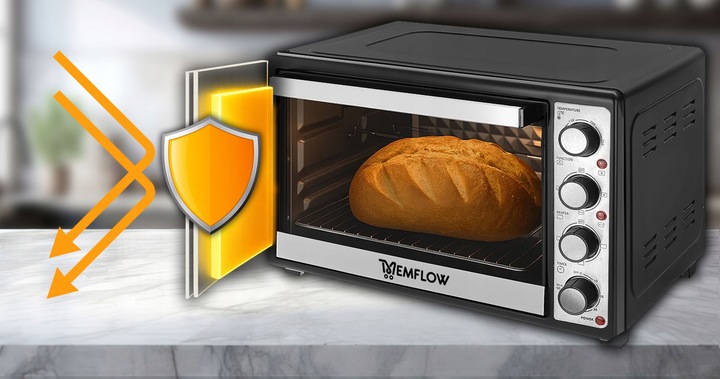 PIEKARNIK ELEKTRYCZNY MINI PIECYK PRZENOŚNY TERMOOBIEG 45L ROŻNO INOX