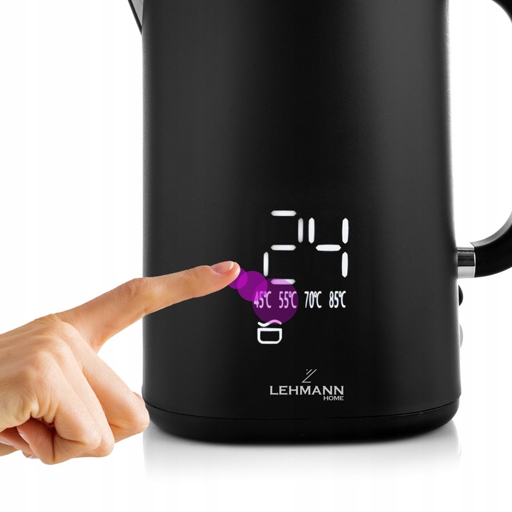 CZAJNIK ELEKTRYCZNY BEZPRZEWODOWY REGULACJA DOTYKOWY WYŚWIETLACZ LED