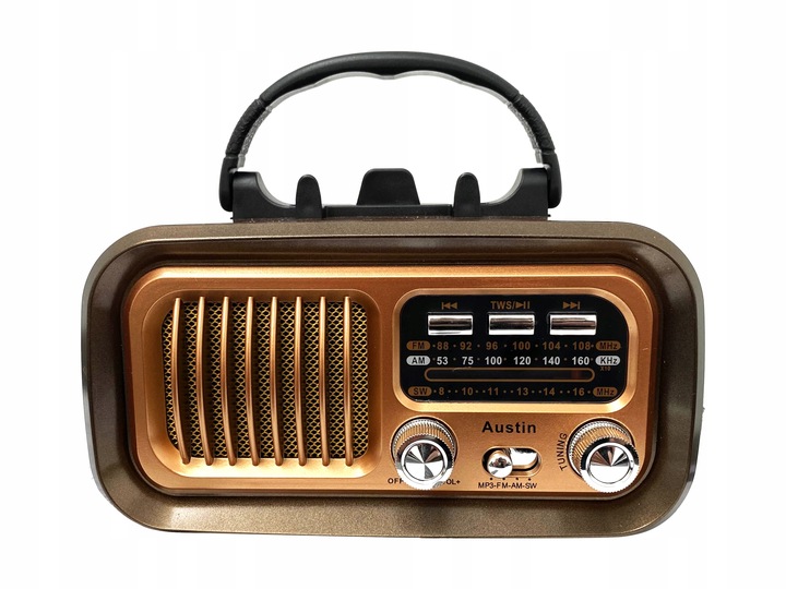 Retropolis AUSTIN Vintage Radio Retro Solar USB microSD Bluetooth