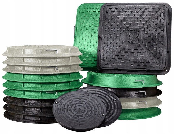 POKRYWA WŁAZ DO SZAMBA STUDNI DEKIEL Ø600/750 A15 Eko Czarny Zamykany