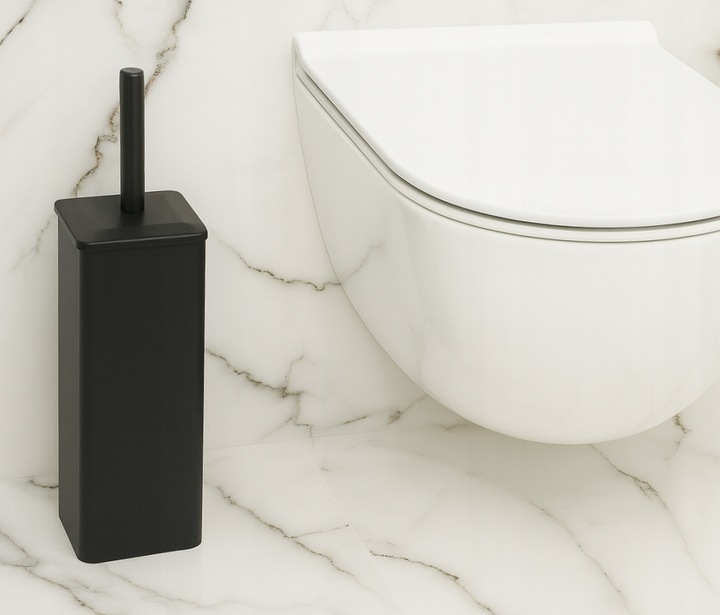 Szczotka do WC toalety łazienki czarna zamknieta loft łazienkowa toaletowa