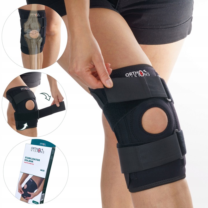 ORTEZA NA KOLANO STABILIZATOR RZEPKI FISZBINY x4 OPASKA STAWU KOLANOWEGO