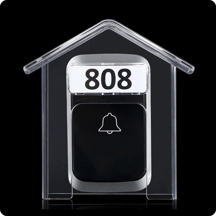 DASZEK OCHRONNY DO DZWONKA BEZPRZEWODOWEGO OSŁONA PRZYCISKU PRZEŹROCZYSTA